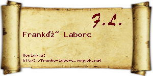 Frankó Laborc névjegykártya